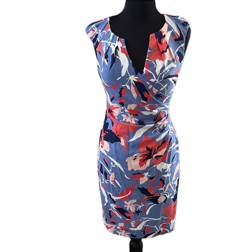 Adrianna Papell Floral Midi Sleeveless Dress Size 4